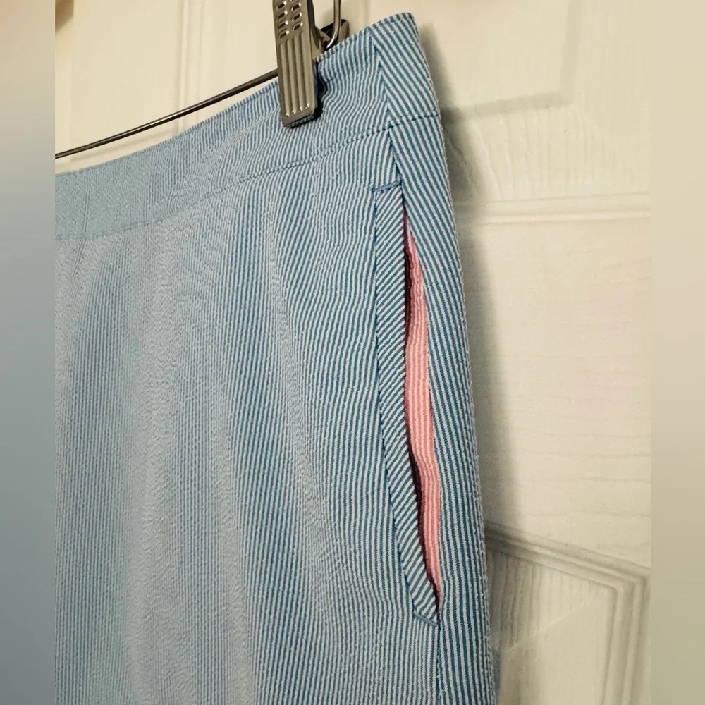 Greg Norman Seersucker Light Blue Mini Skirt